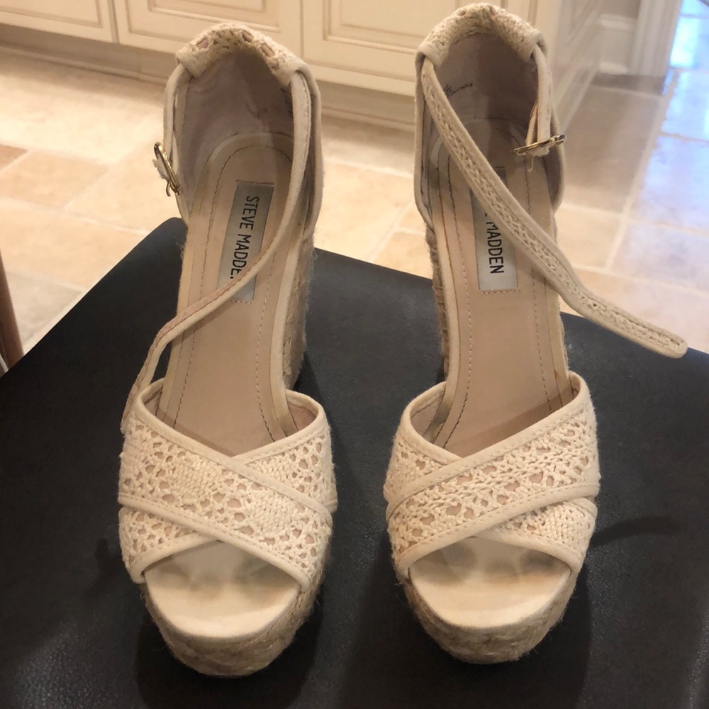 Beige wedges